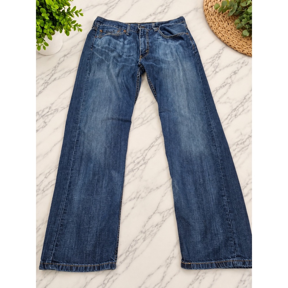LEVI'S 505 REGULAR FIT STRAIGHT DENIM BLUE JEANS MENS SIZE 36X34